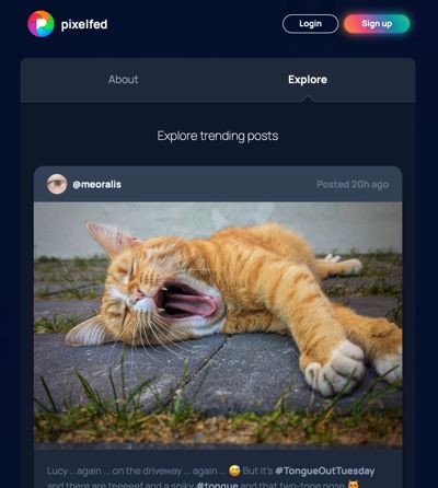 Explore button on main page
