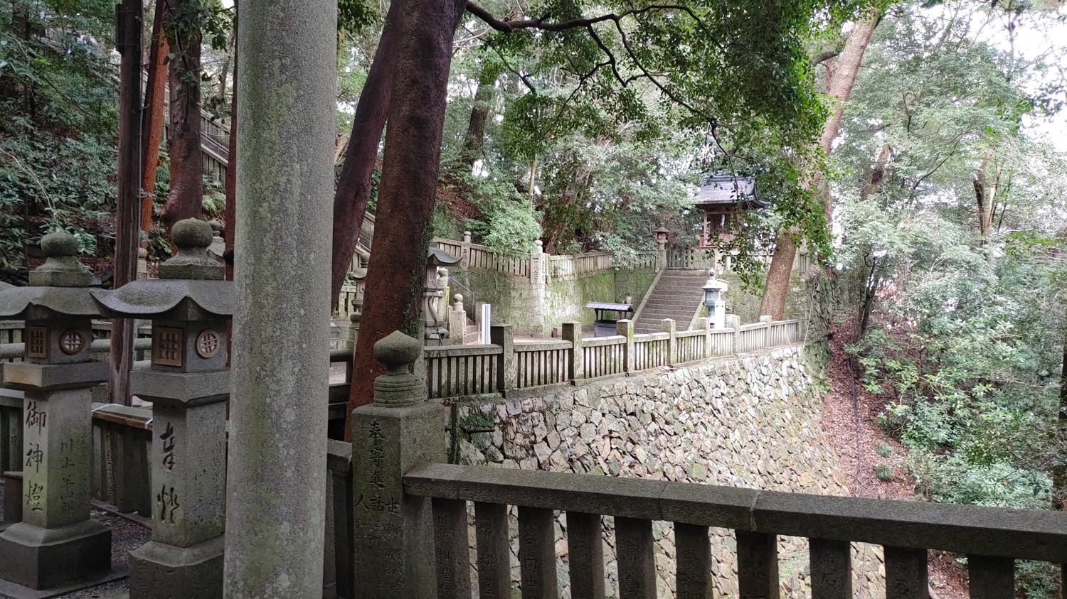 a portion of the stairs forming an L before continuing up