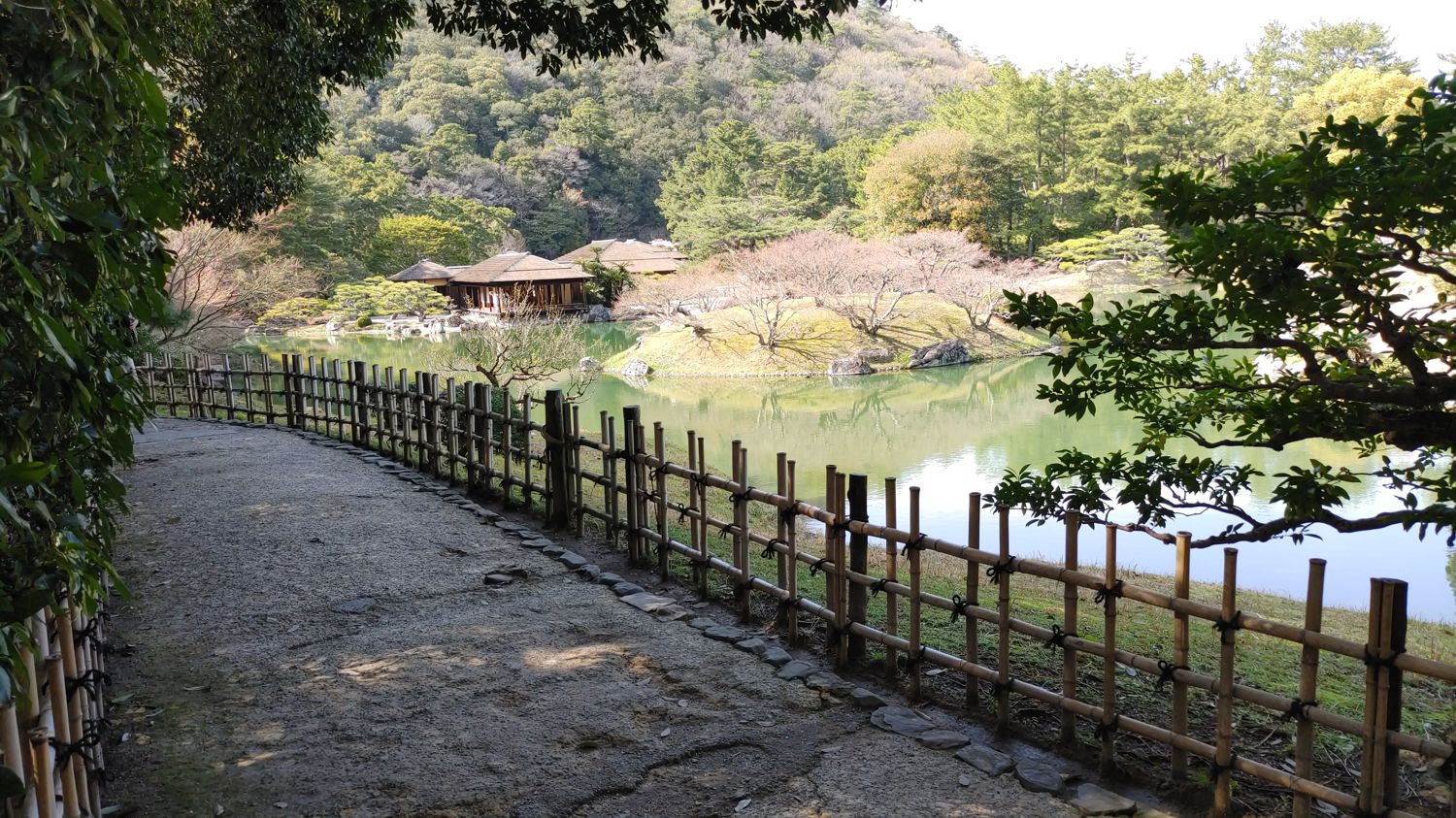 walkway around the pond