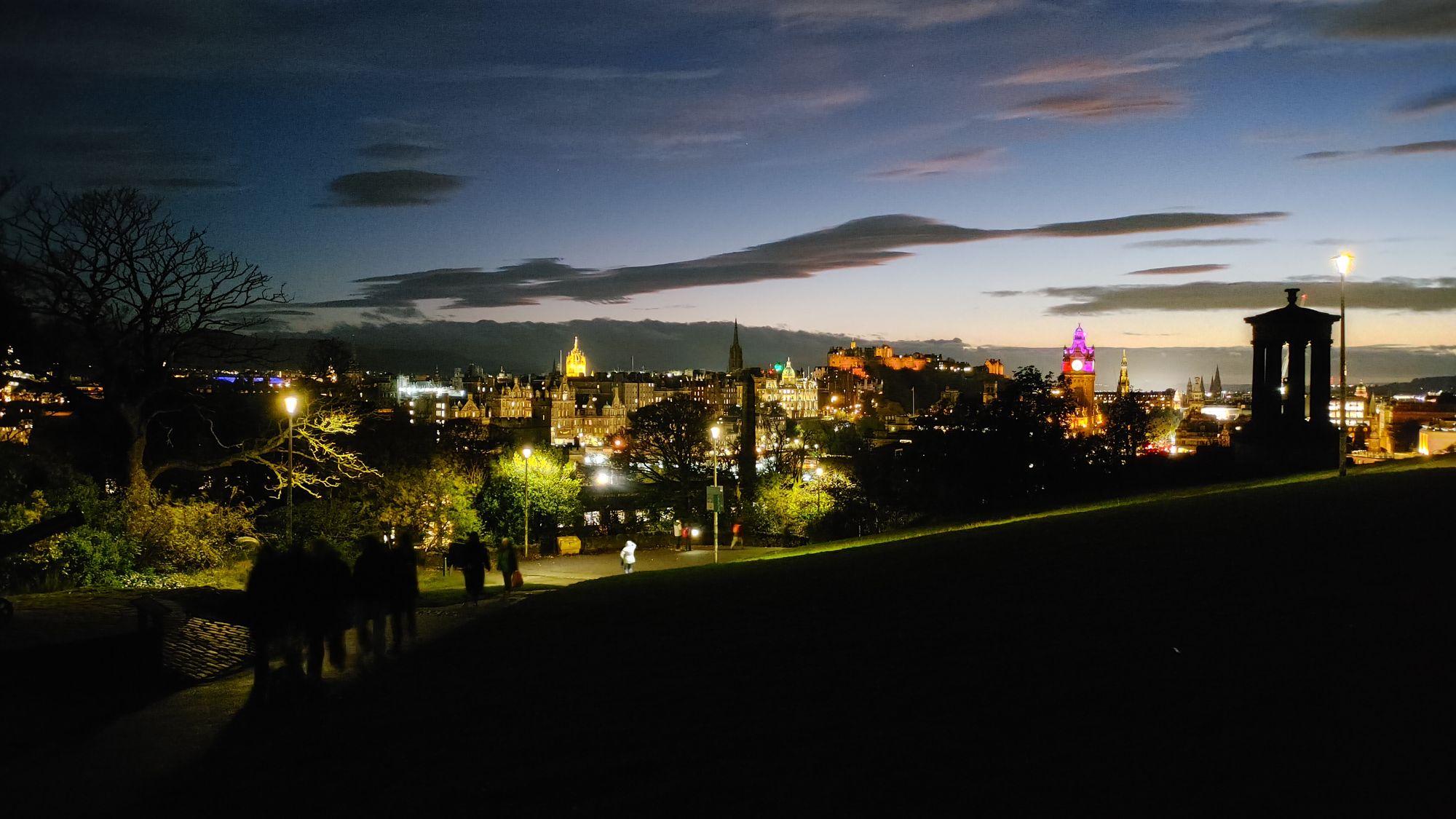 night shot overlooking Edinburgh